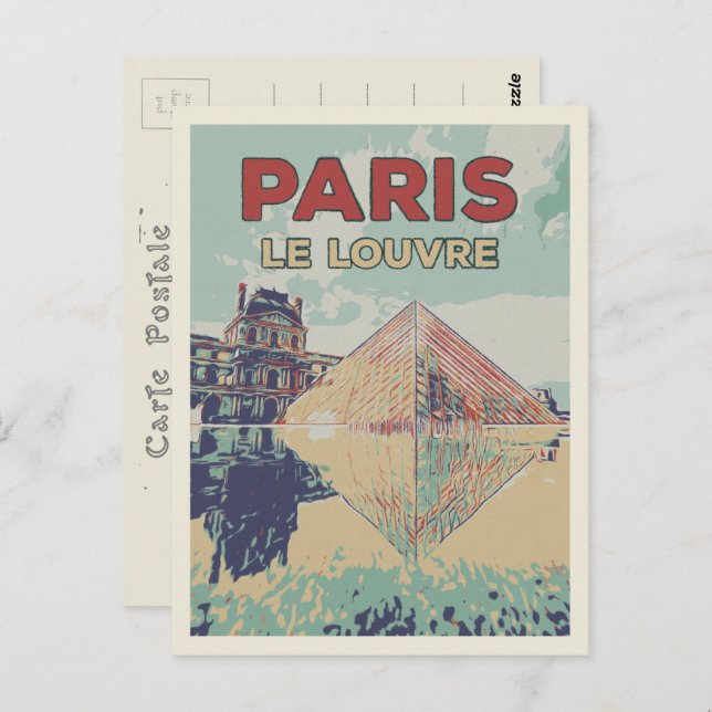 Postal Pirámide francesa de París del Louvre (Anverso / Reverso)