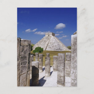 Postal Pirámide Kukulcán vista desde el Grupo de los