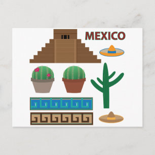 Postal pirámide mexicana