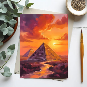 Postal Pirámides de Egipto Atardecer Viajes