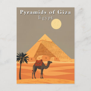Postal Pirámides de Giza, Egipto Viaje Vintage