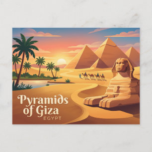 Postal Pirámides de Giza y Gran Esfinge Egipto