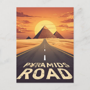 Postal Pirámides de la carretera al atardecer Arte de via
