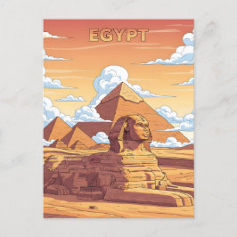 Postal Pirámides egipcias icónicas y esfinge