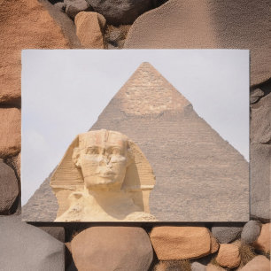 Postal Pirámides Esfinge Faraón antiguo Egipto Giza Viaje