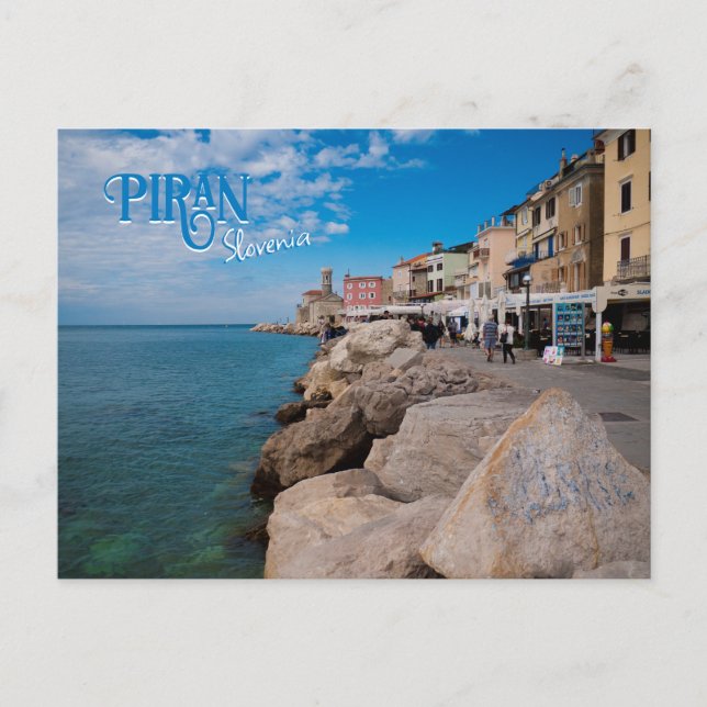 Postal Piran, Eslovenia Viajes (Anverso)