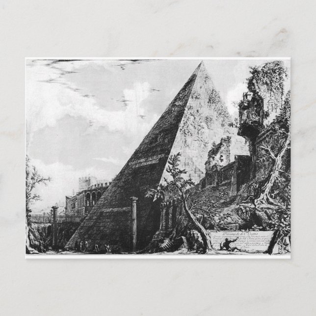 Postal piranesi vintage piramida (Anverso)