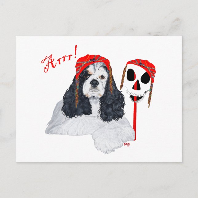 Postal Pirata Cocker Spaniel Americano (Anverso)