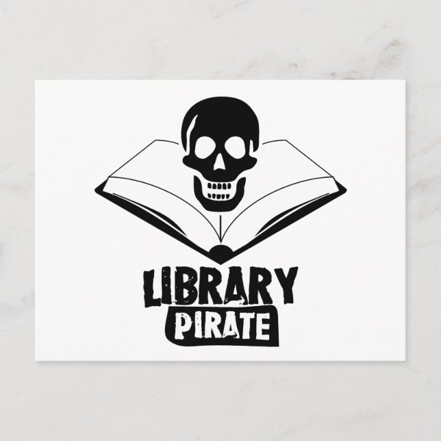 Postal Pirata de biblioteca (Anverso)