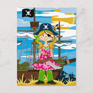 Postal pirata de Chica cutáneo Eyepatch