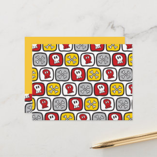 Postal Pirata de dibujos animados / calaveras y huesos di