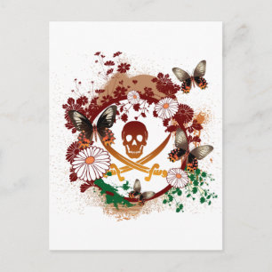 Postal Pirata de flores
