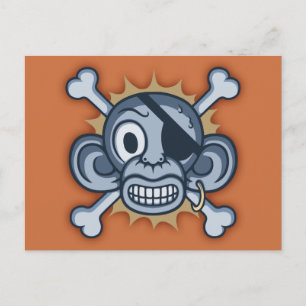 Postal Pirata de mono azul