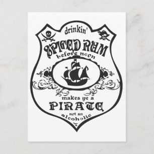 Postal Pirata de ron picado