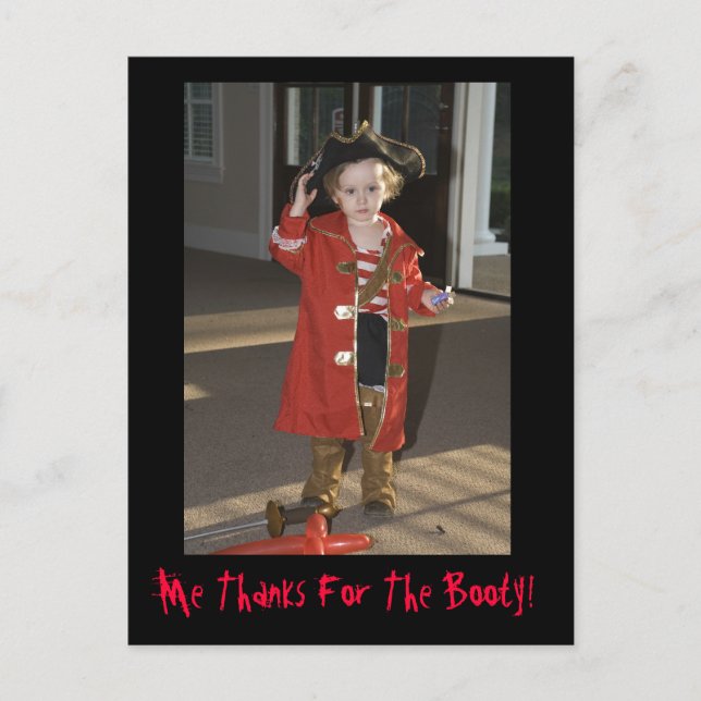 Postal Pirata Gracias Tarjeta, ¡Gracias Por El Booty! (Anverso)