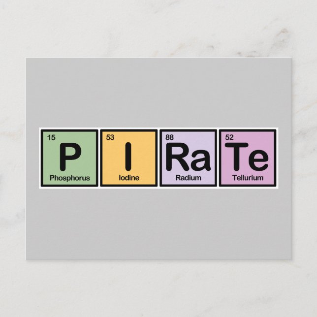 Postal Pirata hecho de elementos (Anverso)