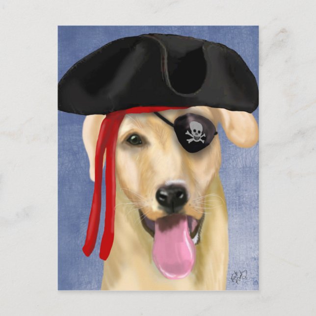 Postal Pirata Labrador Amarillo (Anverso)