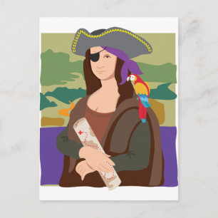 Postal Pirata Mona Lisa