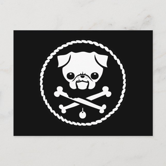 Postal Pirata Pug (Anverso)