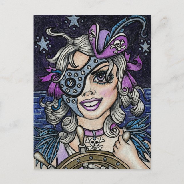 Postal Pirata Steamface #10 Steampunk (Anverso)