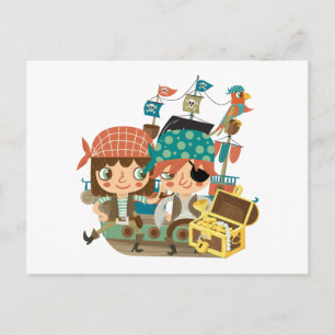 Postal Piratas con tesoro