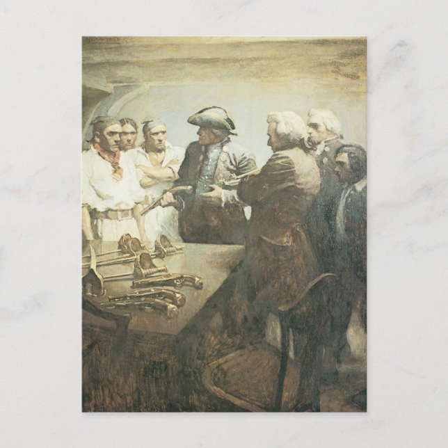 Postal Piratas de época, preparándose para el motín por N (Anverso)