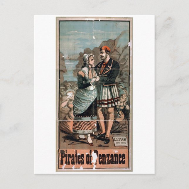 Postal Piratas del Teatro Vintage de Penzance (Anverso)