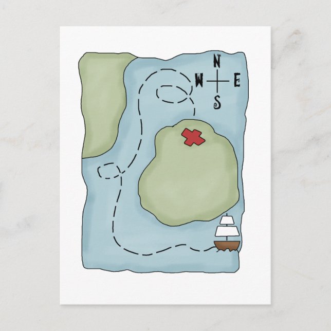 Postal Piratas Mapa de Piratas (Anverso)