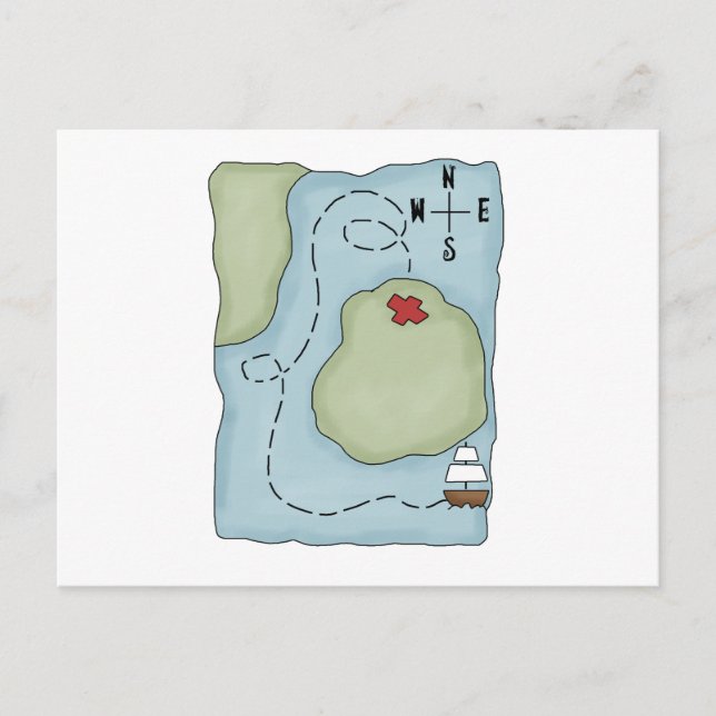 Postal Piratas Mapa de Piratas (Anverso)