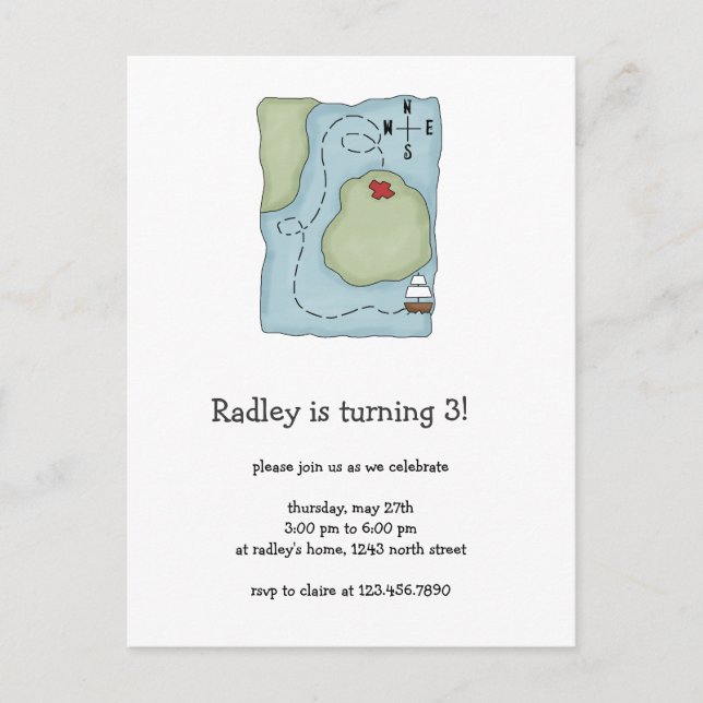 Postal Piratas Mapa de Piratas (Anverso)