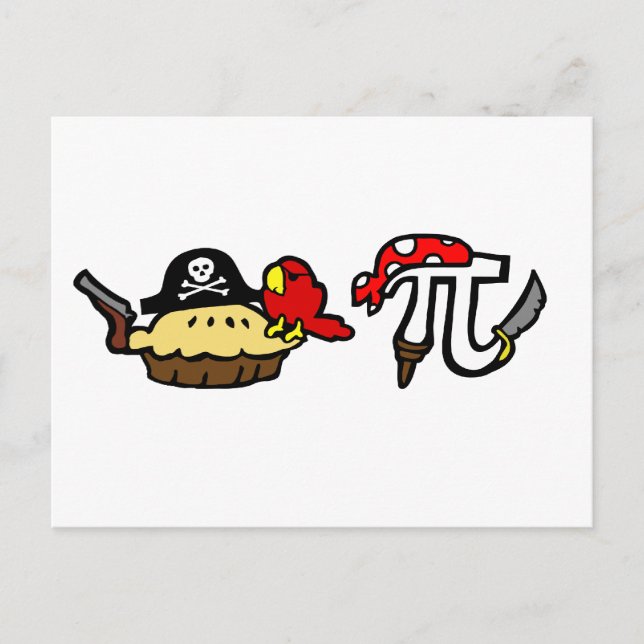 Postal Piratas Pie & Pi (Anverso)