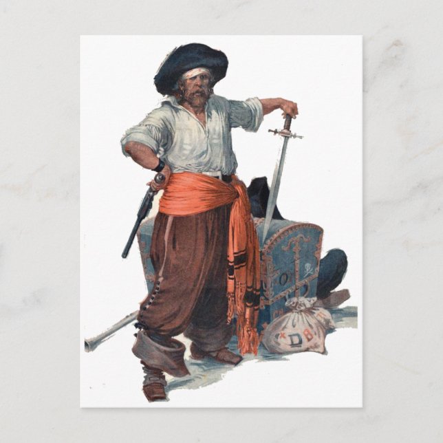 Postal Piratas Y Tesoro (Anverso)