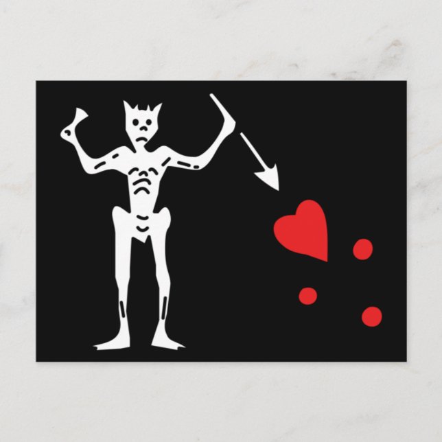 Postal Pirate de barba negra FLag (Anverso)