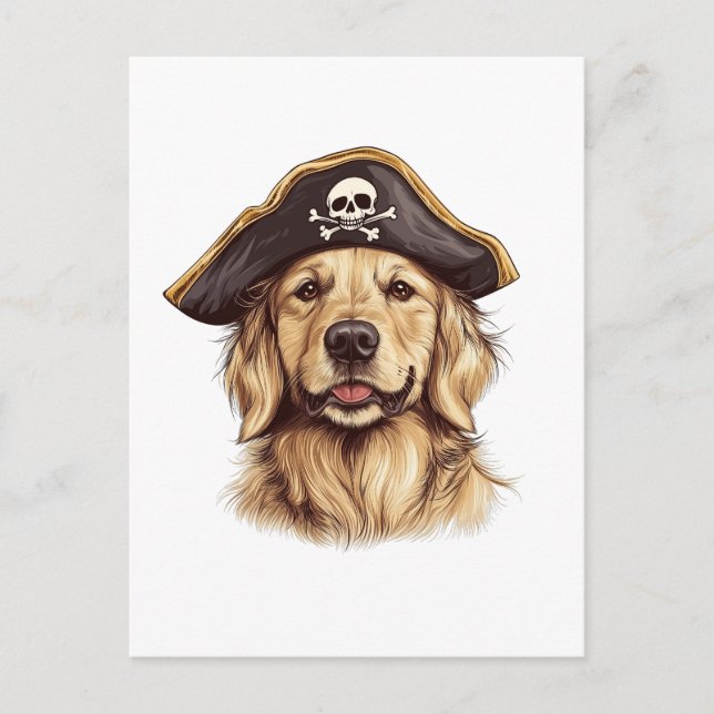 Postal Pirate Golden Retriever Dog Skull (Anverso)
