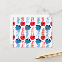 Postal Pirate Jellyfish, Patrón de medusas, animales mari