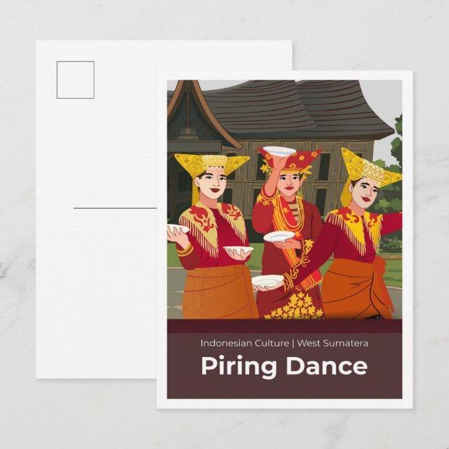 Postal Piring Dance West Sumatra Indonesia Travel (Anverso / Reverso)