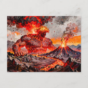 Postal Pirocles Titán de Lava y Fuego Volcánico de Grecia