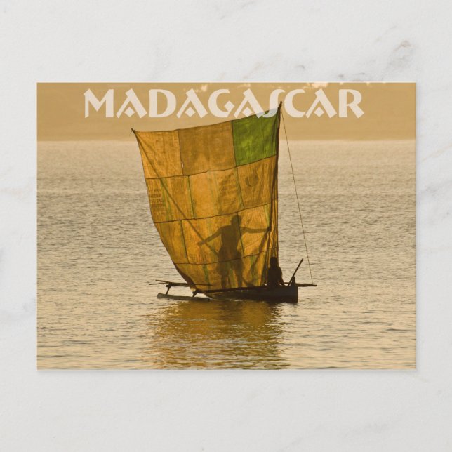 Postal Piroguier Vezo (Anverso)