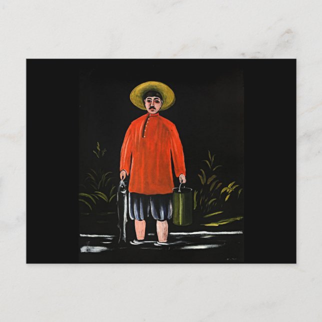 Postal Pirosmani - Pescador en una camiseta roja (Anverso)