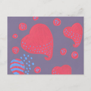 Postal piruleta atacada por corazones