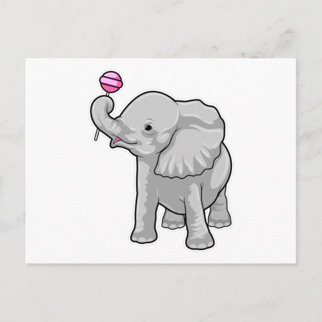 Postal Piruleta de elefante (Anverso)