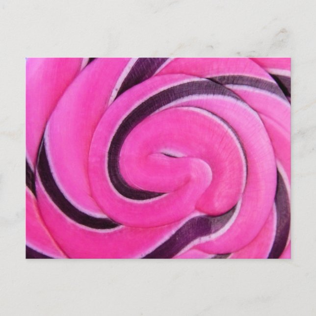 Postal Piruleta de Remolino Rosa (Anverso)