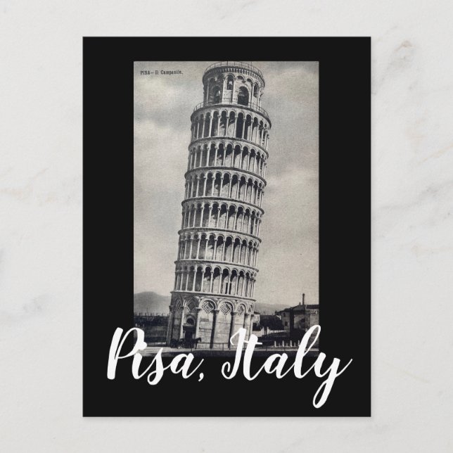Postal Pisa Italia Postcard, Vintage italiano Black & Whi (Anverso)