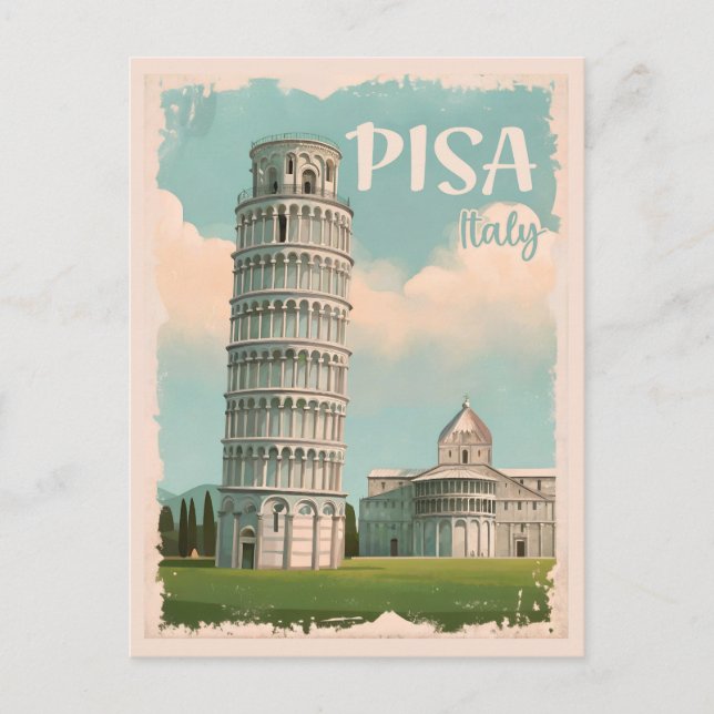 Postal Pisa Italia - Torre inclinada, Piazza dei Miracoli (Anverso)
