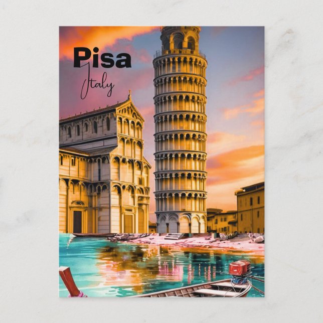 Postal Pisa Italy Travel Postcard, Pisa Travel Art Postca (Anverso)