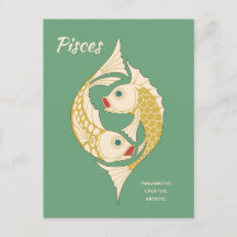 Pisces Art Nouveau Zodiac Signo CC1264 Astrología