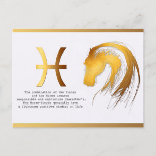 Postal Pisces Horse Birthday Astrlogía Personalidad