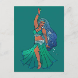 Postal Pisces Zodiac belly Dancer Art Astrology Goddess