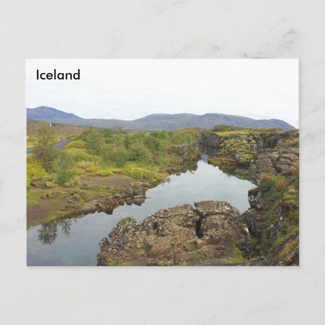 Postal Piscina ahogada, Parque Nacional de Thingvellir, I (Anverso)