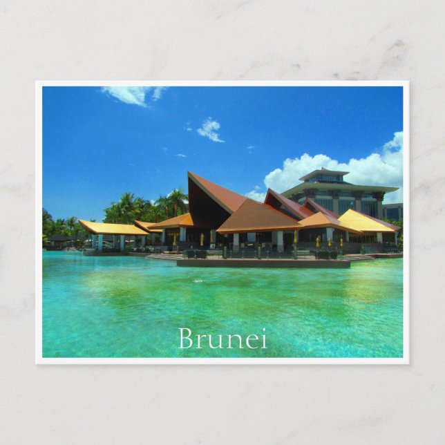 Postal piscina azul del hotel empié (Anverso)